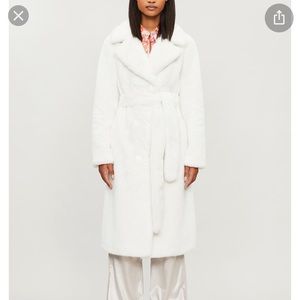 Stand Studio Women's Faustine White Faux Fur Coat
